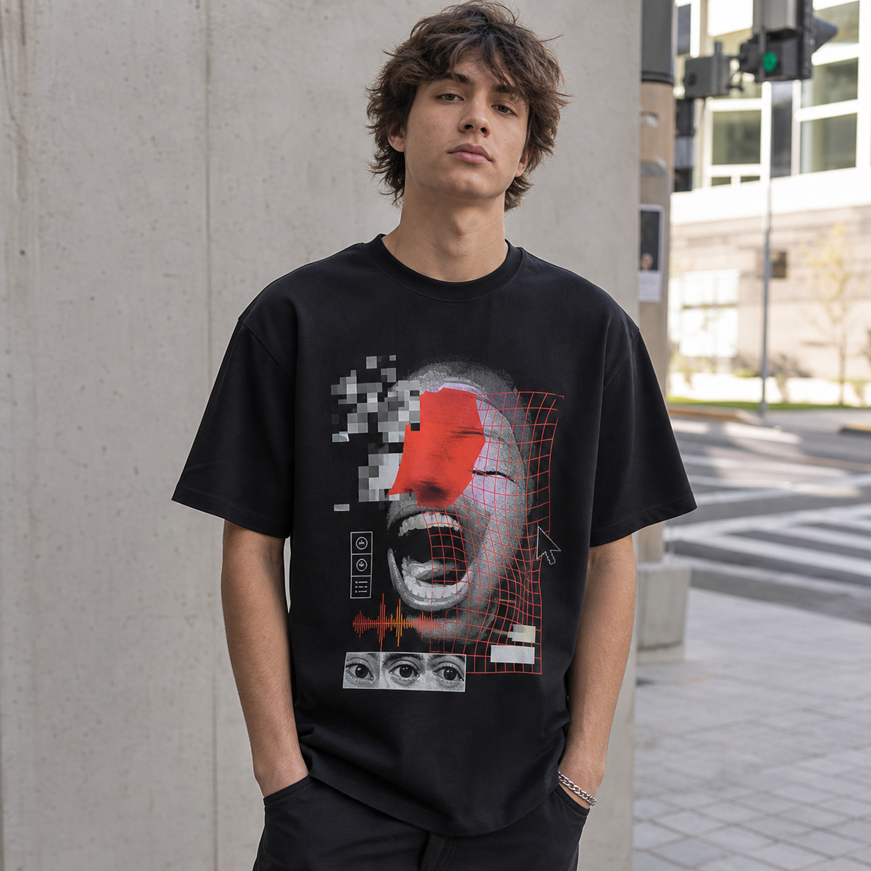 VIRAL MOMENT tee worn by model