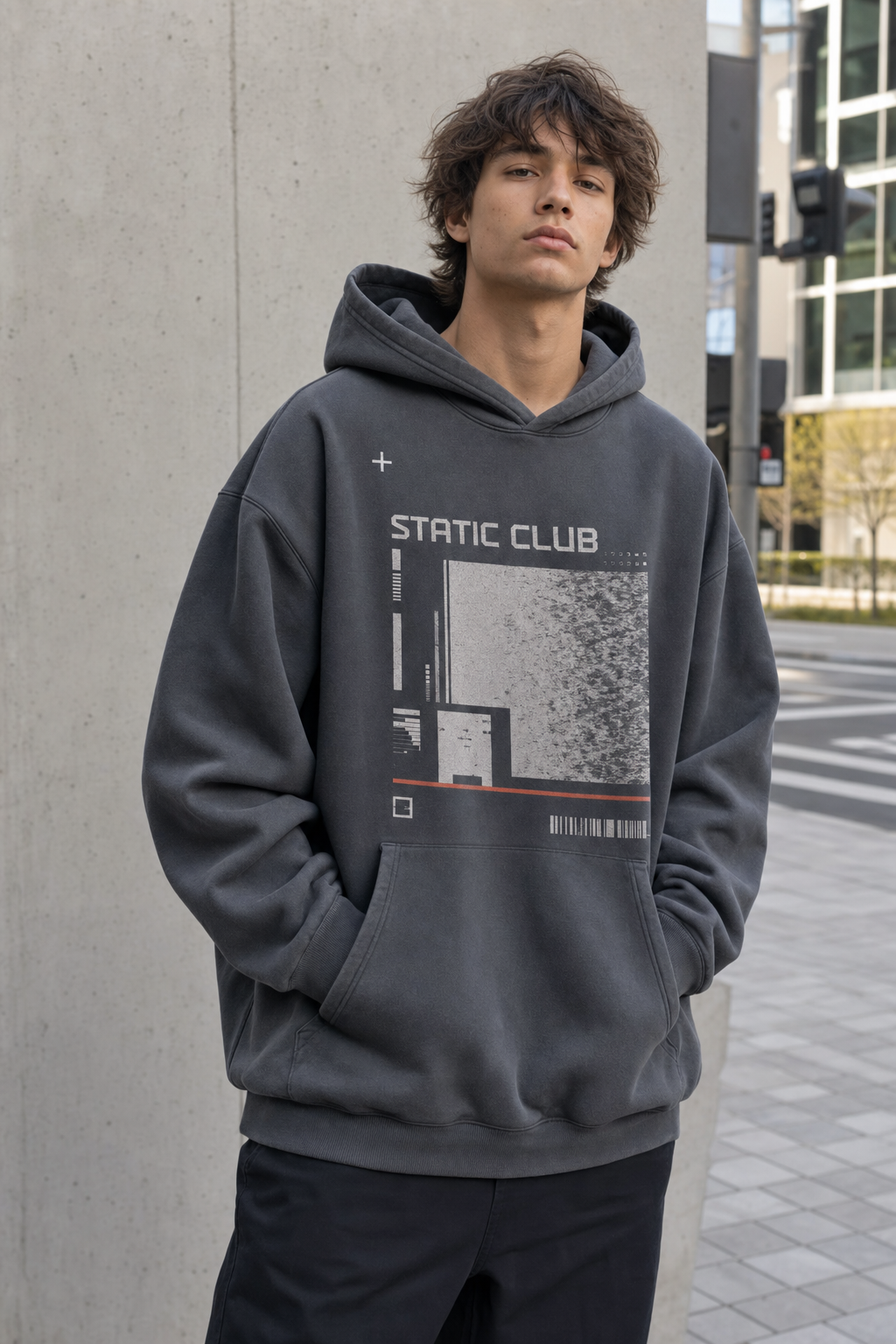 STATIC CLUB HOODIE hoodie worn by model